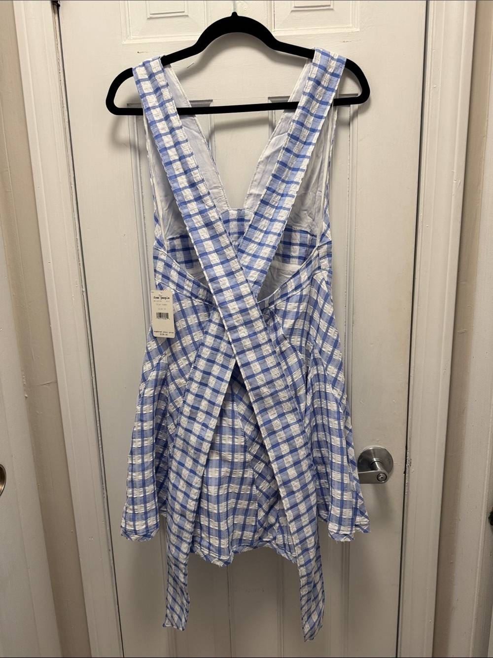 NWT Free People Blue and White Gingham Dress - Picture 4 of 4